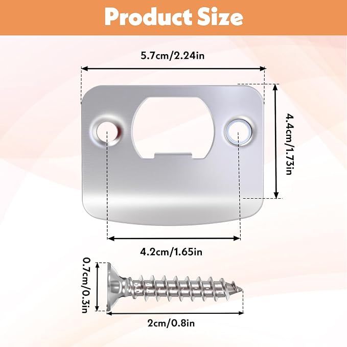 cobee 2PCS 2-1/4 Inch x 1-7/16 Inch Door Strike Plate Strike Plates | - Image 2