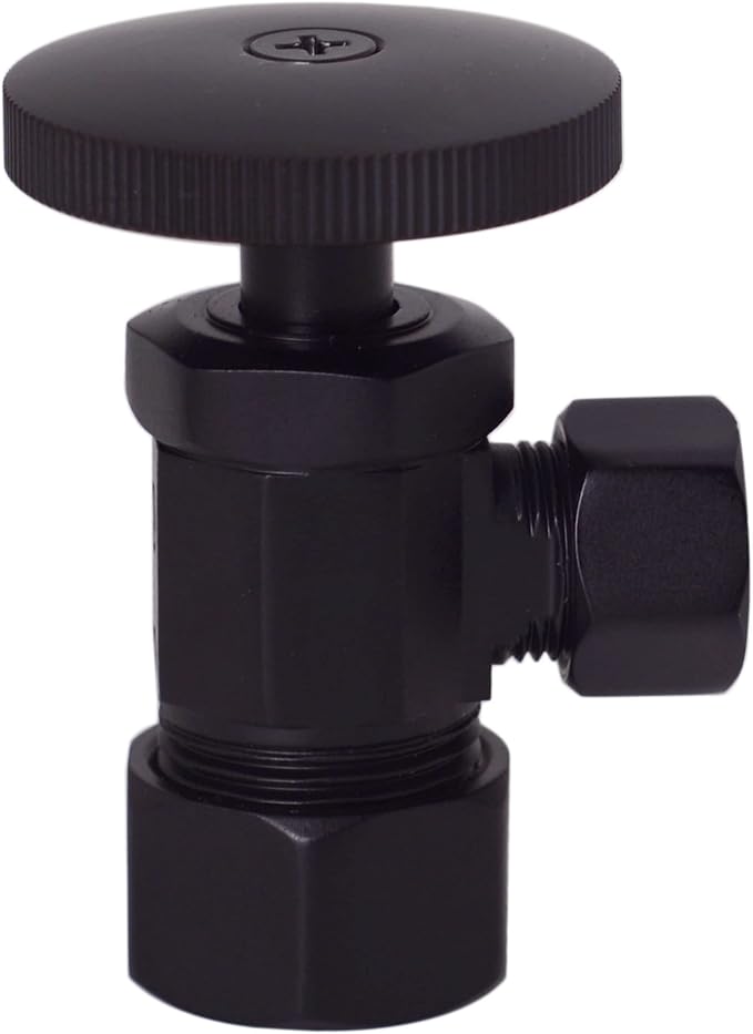 Westbrass A105-12 Round Handle Angle Stop Shut Off Valve, 1/2" Copper Pipe Inlet - Image 3