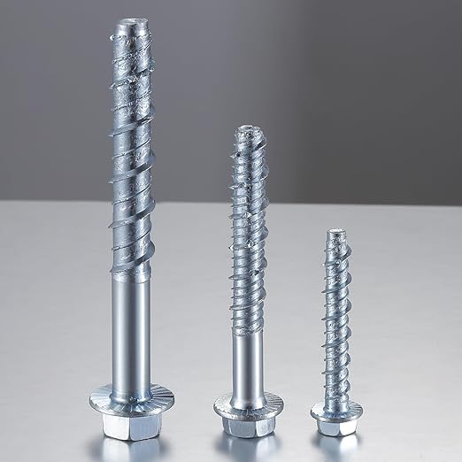 Wensilon 1/2" x 5" Zinc Plated Large Diameter Concrete Screw Actual Thickness - Image 4