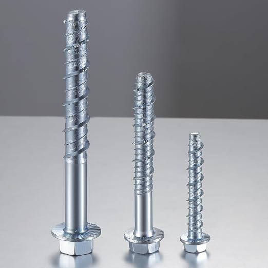 Wensilon 1/4" x 2" Zinc Plated Large Diameter Concrete Screw Actual Thickness - Image 3