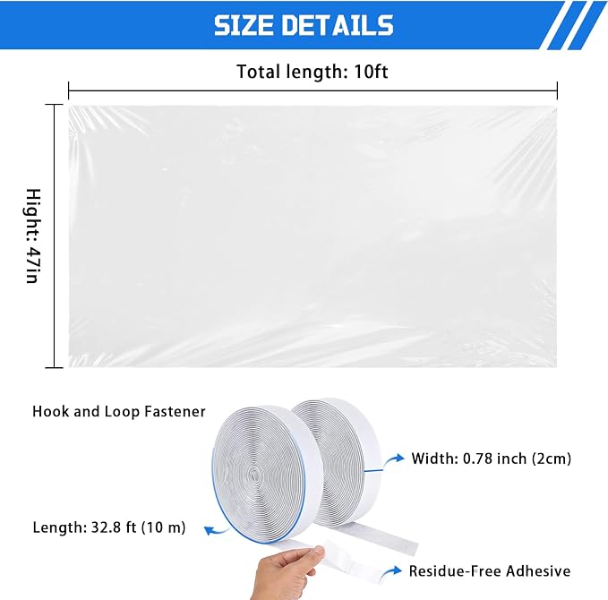Window Insulation Kit, 47 in x10 ft Cuttable Plastic Film - Image 3
