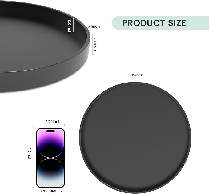 1 Pack 12" Bathroom and Vanity Tray, ABS Bathroom Counter Organizer, Coffee - Image 7