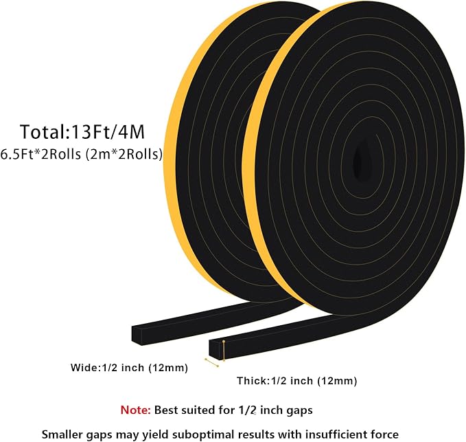 Square Foam Insulation Tape for Doors & Large Gaps, Strong Adhesive | Blocks - Image 6