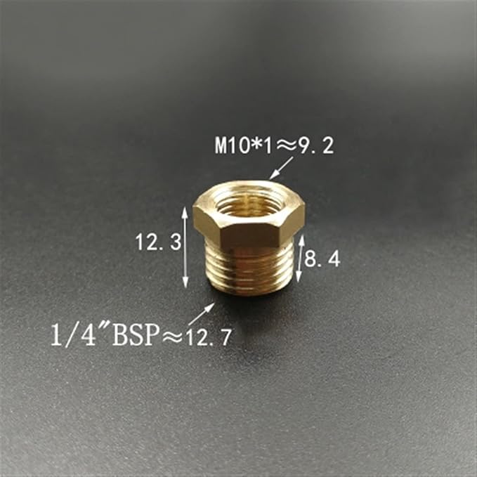 5PCS Brass Reducer Bushing M10 M14 M20 Metric Male to Female Thread Reducing - Image 2
