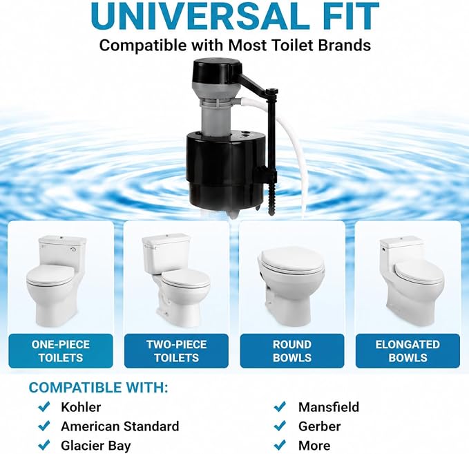 Universal Toilet Flusher Replacement Kit, Toilet Fill Valve Replacement Kit - Image 4
