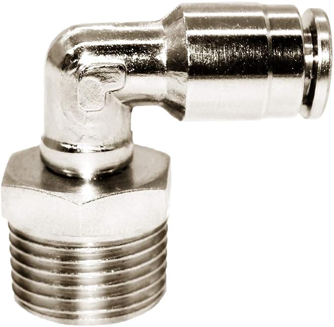 Beduan Brass BPL Push to Connect Air Fittings Elbow 1/4" Tube OD x 3/8" NPT - Image 3