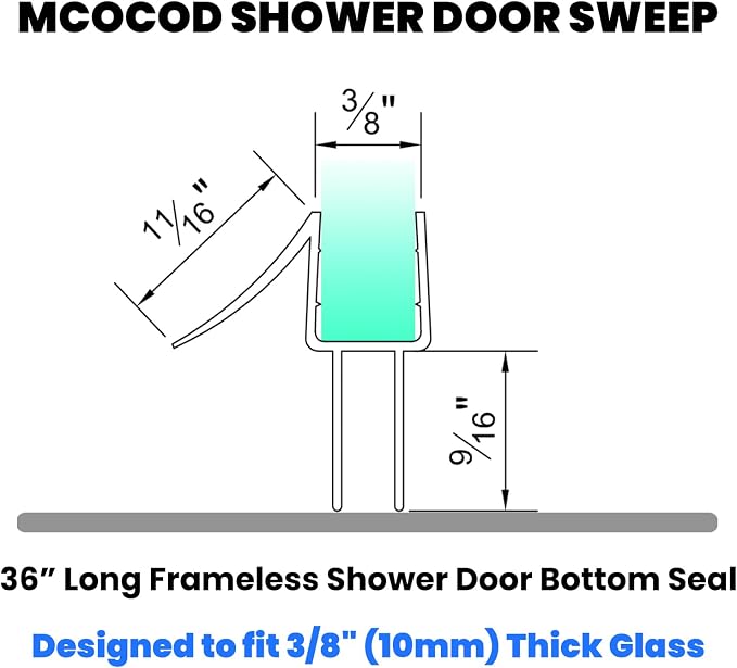 36" Shower Door Bottom Seal Strip - Image 2