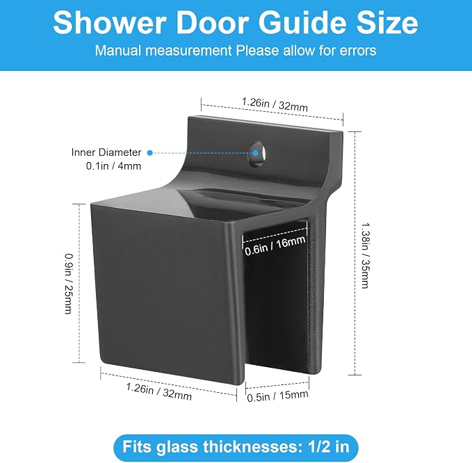 M6209 Sliding Shower Door Bottom Track, 1/2-inch Channel, Suitable - Image 4