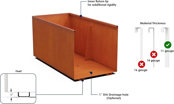 Large Rectangular Planters for Outdoor Plants 60x24x30 Inch | Extra Large - Image 3