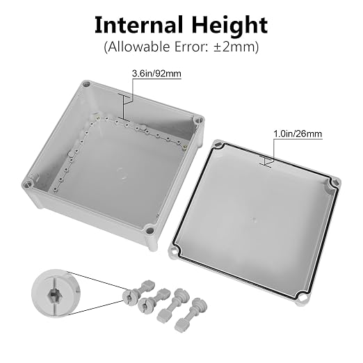Waterproof Dustproof IP67 Junction Box DIY Case Enclosure Gray 11 x 11 x 5.1 - Image 4
