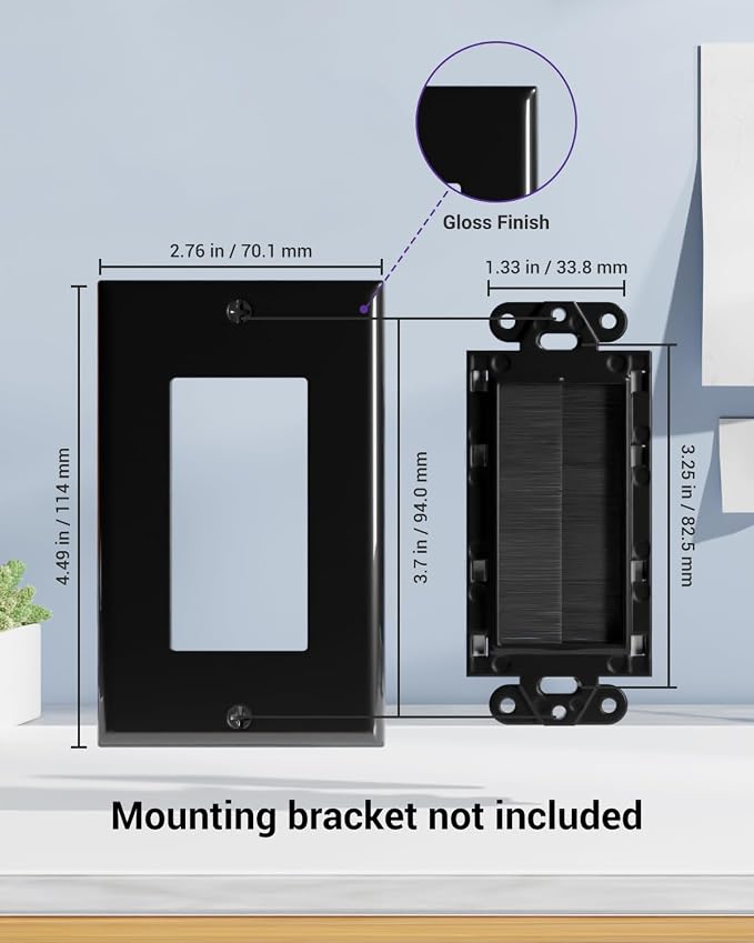 VCE Brush Wall Plate for Low Voltage Cables - Image 3