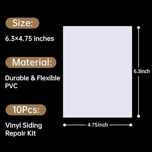 Vinyl Siding Repair Kit – 10 Pack Self-Adhesive PVC Patches - Image 2