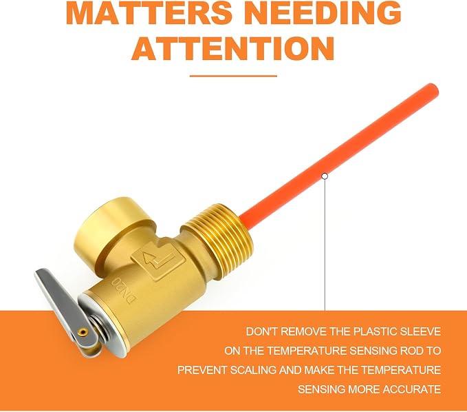 GASHER 3/4" NPT RV Water Heater Temperature & Pressure Relief Valve - Image 3