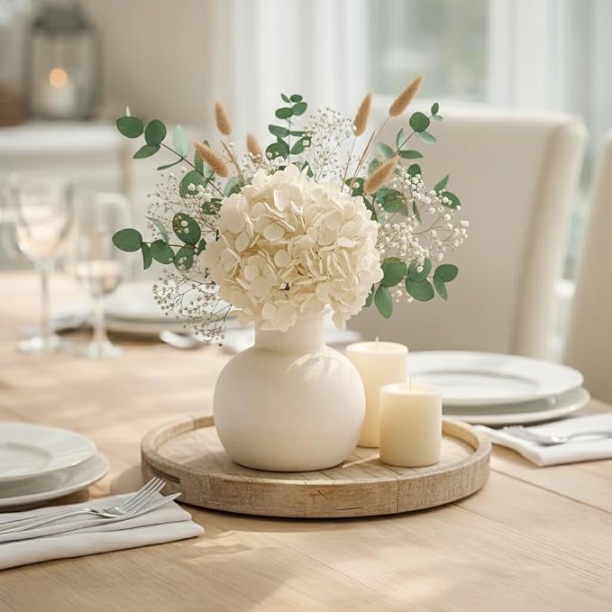 SIDUCAL Ceramic Rustic Farmhouse Vase | 6 Inch Pottery Decorative Boho Flower - Image 4