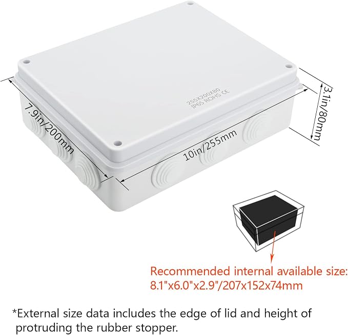 Junction Box, ABS Plastic IP65 Waterproof and Dustproof, Universal Electrical - Image 2