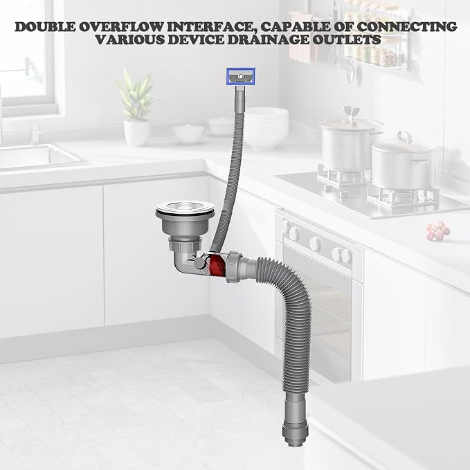 Sink Trap 1 1/2'' P-Trap Replacement Upgrade Visible Sink Drain Backflow - Image 6