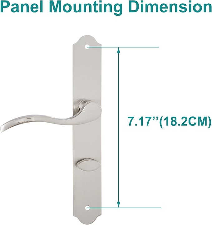 MaxxGeek Flat Slot Storm Door Handle Complete Set, Mortise Keyed Lever Mount - Image 3
