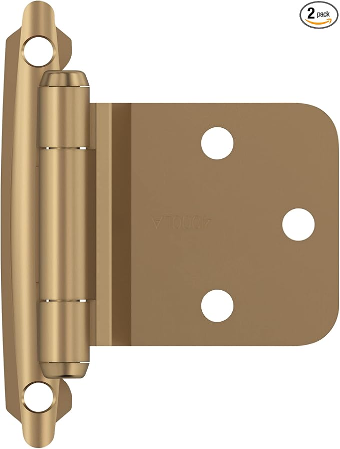 Amerock 1 Pair Variable Overlay Champagne Bronze Cabinet Hinge | Steel Face by Amerock