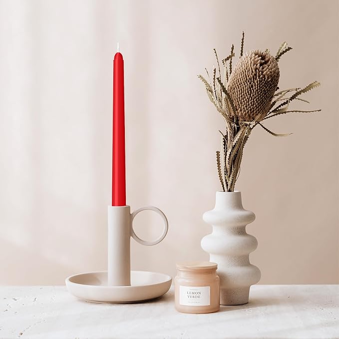LYOBATH 30 Pack Red Taper Candles - Image 6