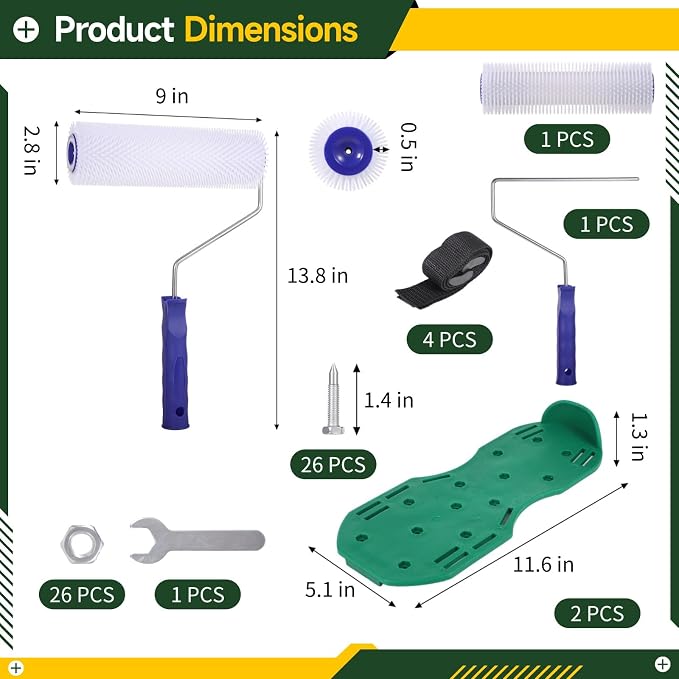 Spiked Roller and Shoes Kit, 9 in Screed Spiked Roller - Image 4