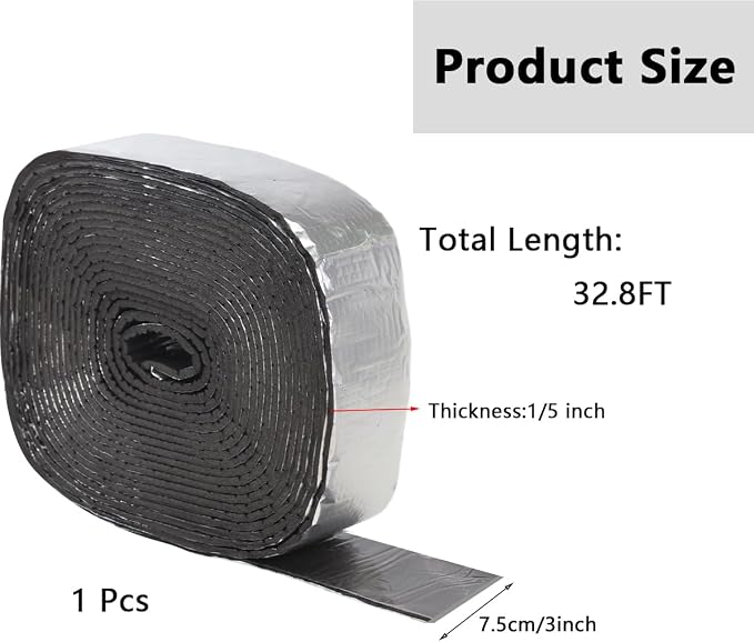 32.8 Ft x 3 Inch Pipe Wrap Insulation Tape, Self Adhesive Foam and Foiled - Image 2