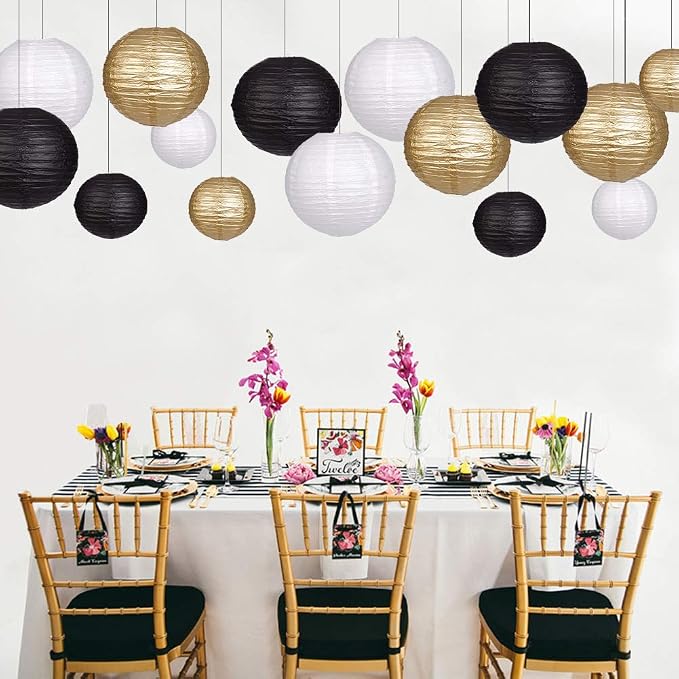 Paper Lanterns Decorative, Round Hanging Paper Lanterns Decorations - Image 3
