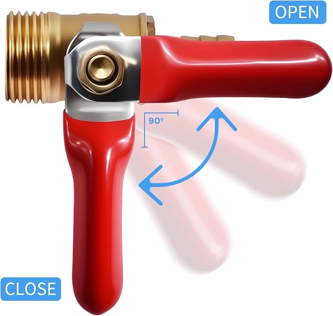 2 Pcs Brass Ball Valve, 10mm x 3/8 Inch, Male NPT | Full Port Shut Off Valve - Image 5