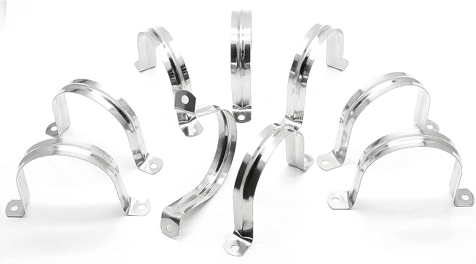 10Pcs 2.5 Inch Stainless Steel Conduit Clamps | Two Hole Strap, U Bracket Rigid - Image 2
