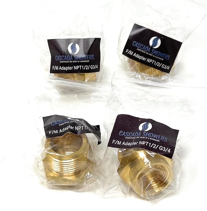 Cascada Lead-Free Brass Adapter, G Thread British BSPP Male to NPT Female |) - Image 2