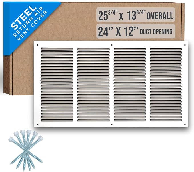Fits 24x12 Duct Opening | Steel Return Air Grille by Handua | Vent Cover Grill by Handua