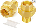 GASHER 2PCS 1/2" NPT Brass Union Pipe Fitting | 1/2 Inch Male x 1/2 Inch Female by GASHER