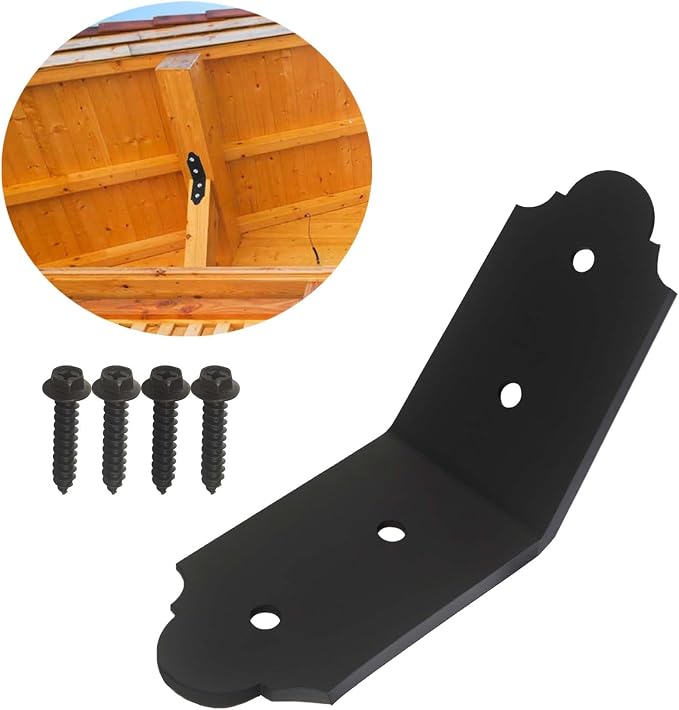 4Packs 45-Degree Angle Bracket Decorative Knee Braces, Outside 45 Degree Mount - Image 3