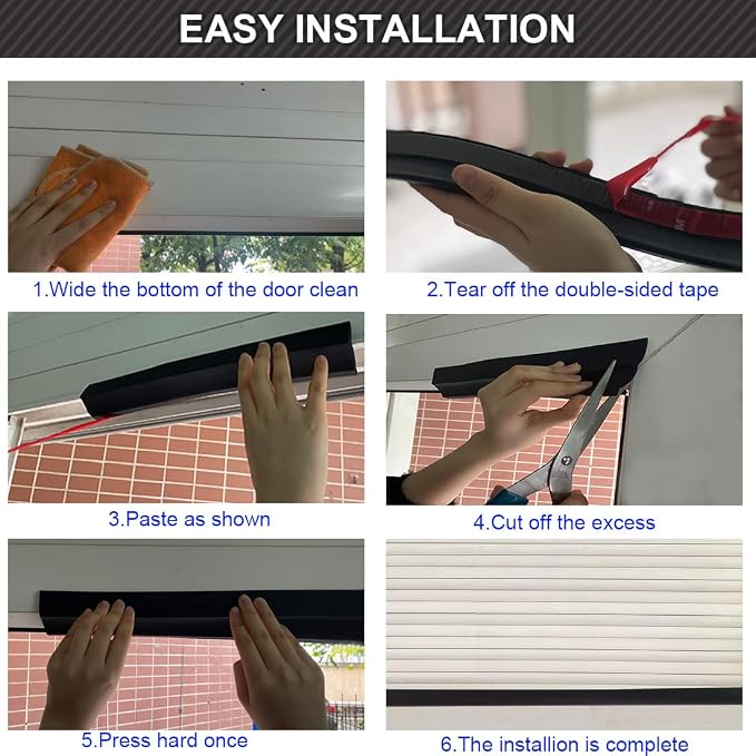 Garage Door Bottom Seal Strip, 20ft Weatherproof Rubber Door Threshold Seal | - Image 8