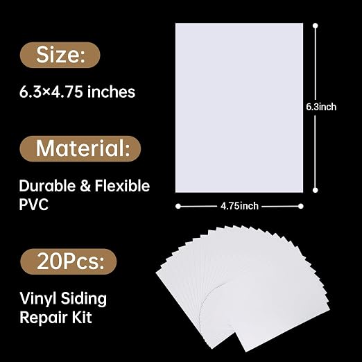 Vinyl Siding Repair Kit – 20 Pack Self-Adhesive PVC Patches - Image 2