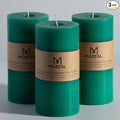 MOZEAL 3" x 6" Hand-Poured Unscented Candle, Dripless Pillar Candle Set of 3 by MOZEAL