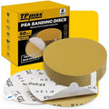 6-Inch 120-Grit Gold PSA Sanding Discs, 50 Pack – Pro-Grade Self-Adhesive by TPmax