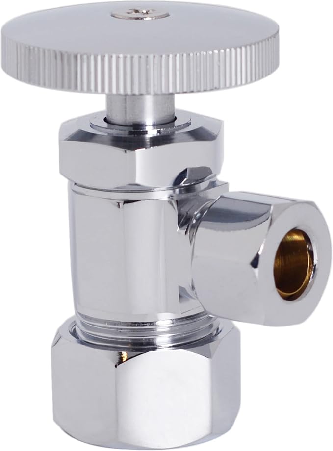 Westbrass A105-26 Round Handle Angle Stop Shut Off Valve, 1/2" Copper Pipe Inlet by Westbrass