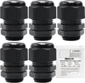 MAKERELE 3/4” 5pcs NPT Cable Glands Waterproof Adjustable 13-18mm | Black Cable by MAKERELE