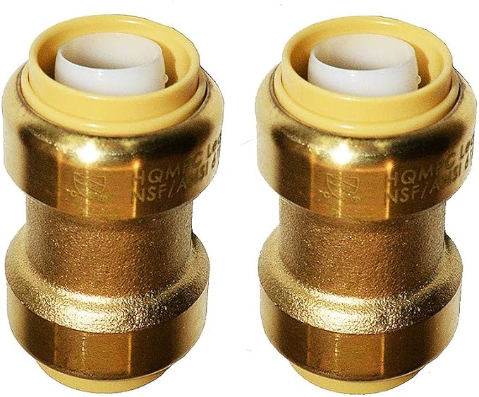 Push Fit PEX Fittings Straight Coupling 1/2", Push-to-Connect Copper, No Pb by HQMPC