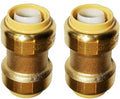 Push Fit PEX Fittings Straight Coupling 1/2", Push-to-Connect Copper, No Pb by HQMPC
