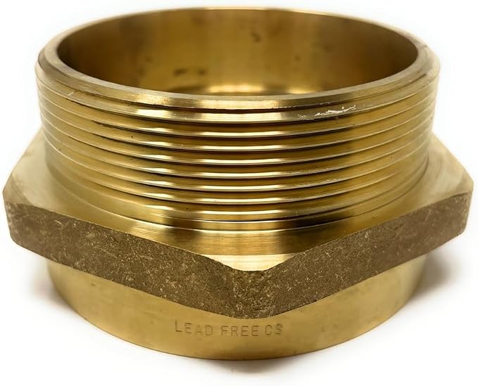 Cascada Lead-Free 4" G Thread Female to NPT Male Adapter | Brass Pipe Fitting - Image 5