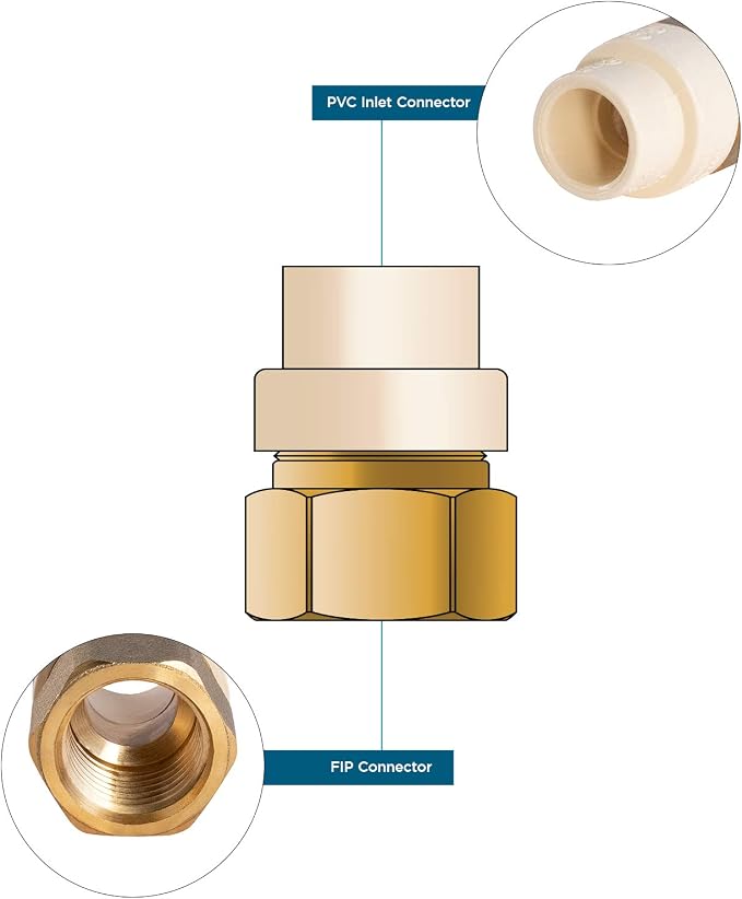 Midline Valve CSDQG034-OM-5 Female x CPVC Adapter Transition Pipe Fitting; - Image 6