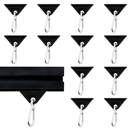 12 Pack 3030/4040 Extrusion Sliding Hook Black | by SeekLiny