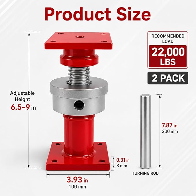 2 Pcs Adjustable Screw Jack Post - Image 3
