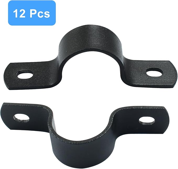 12Pcs Two Holes Pipe Strap 1" U Bracket Clamps | Heavy Duty, Rigid Strap Clip - Image 2