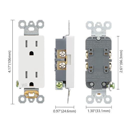 10-Pack 15A Contractor Weather & Tamper Outlet WR TR White Kit | Contractor - Image 6