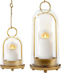 Hurricane Glass Candle Holders, Large & Medium Brass Lanterns Hurricane by Lifesmoreorganizedtidyup