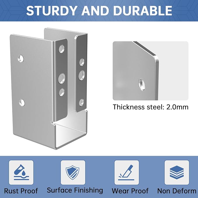 24 PCS Concealed Joist Hanger, Coated Concealed Mount Joist Hangers - Image 3