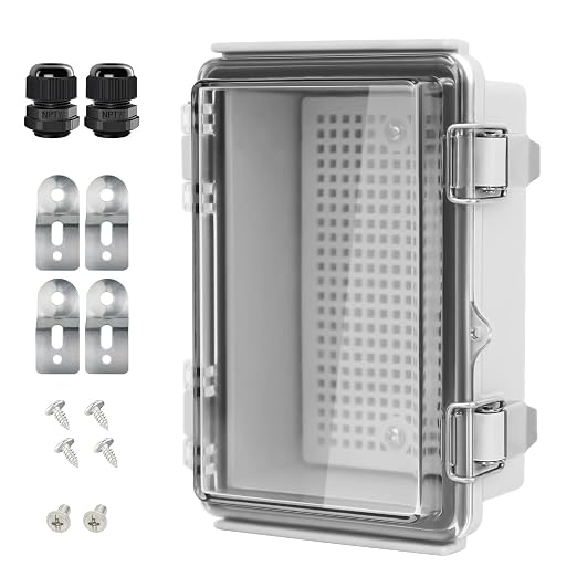 Electrical Box, IP67 Waterproof Hinged Clear Cover Stainless Steel Latch by LeMotech