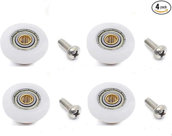 4 Sets Shower Door Rollers Runners Wheels Replacement Part Bathroom Glass by XUKEKOY